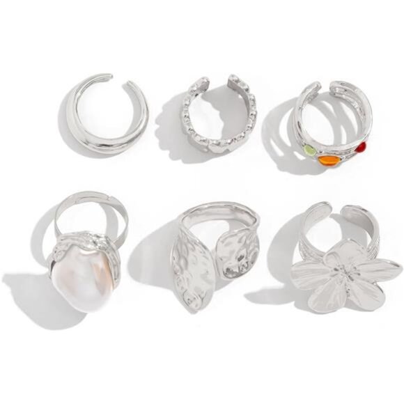 ✨ Chunky Silver Ring | Open Stacking Design | Mix & Match Minimalist - Picture 4 of 4